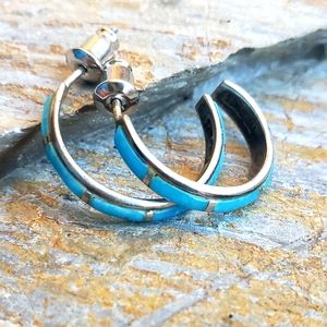 SL Beauty Turquoise Hoop Earrings
